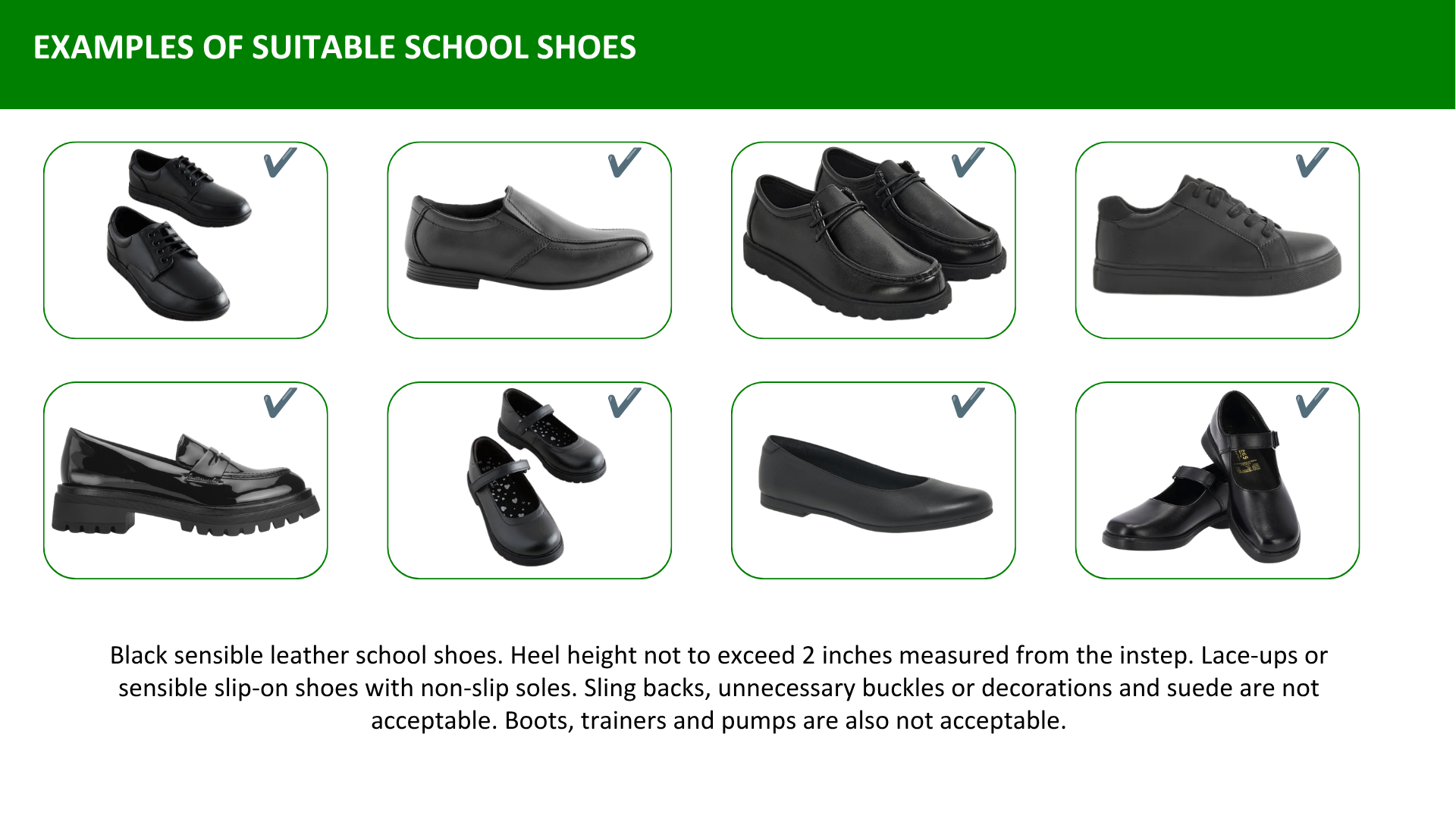 Picture of acceptable shoes.